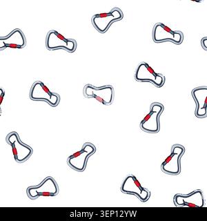 pattern hook carabiner clip cartoon. equipment object, safety security, tool clasp hook carabiner clip sign vector Stock Vector