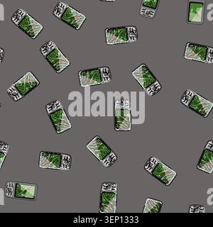 seamless pattern positioning gandheld gps cartoon. travel digital, adventure tourism, orienteering navigate positioning gandheld gps sign vector Stock Vector