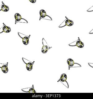 pattern car electric broom cartoon. vacum suction, bucket power, dustpan brush car electric broom sign vector Stock Vector