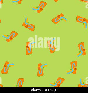 pattern fun laser tag gun toy cartoon. kids outdoor, indoor equipment, rechargeable sensor fun laser tag gun toy sign. seamless vector illustration Stock Vector