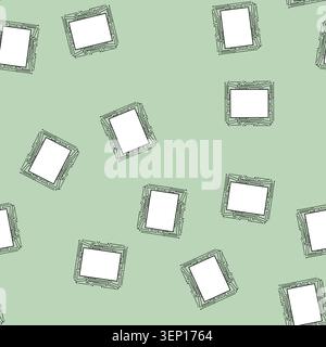 seamless pattern lithography microchip frame cartoon. wafer substrate, photolithography etching, doping packaging lithography microchip frame sign vec Stock Vector