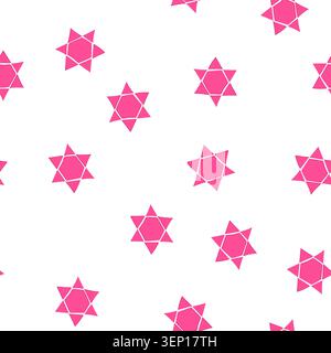 pattern pink star of david illustration displaying an iconic symbol of judaism and jewish identity, representing faith, culture, and religious heritag Stock Vector