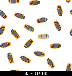 pattern device handheld gps cartoon. map outdoor, hand trekking, hike navigator device handheld gps sign. seamless symbol vector illustration Stock Vector