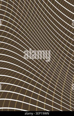 Abstract curved white lines on brown background Stock Photo