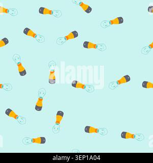 pattern compact inhaler portable cartoon. device relief, medication convenient, nebulizer therapy compact inhaler portable sign. seamless vector illus Stock Vector