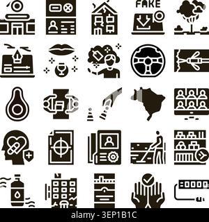 Set of various icons presenting a wide range of concepts including business, technology, lifestyle, and health, suitable for web applications and grap Stock Vector