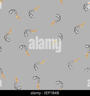 seamless pattern space rocket fire trail cartoon. propulsion exhaust, flame ignition, velocity combustion space rocket fire trail sign vector Stock Vector