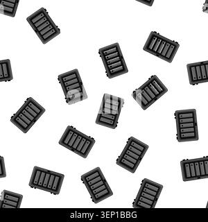 pattern Network attached storage server computing device housing five hard drive bays, providing centralized data backup, file serving, and media stre Stock Vector