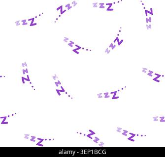 pattern snooze sleep zzz cartoon. slumber doze, unwind recharge, bedtime insomnia snooze sleep zzz sign. seamless symbol vector illustration Stock Vector