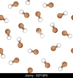 pattern round keychain key cartoon. round keychain key sign vector Stock Vector