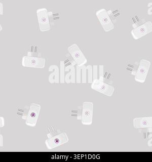 seamless pattern control smar plug cartoon. control smar plug sign vector Stock Vector