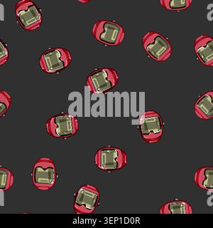 seamless pattern line helmet welding cartoon. steel outline, iron gas, arc industry line helmet welding sign vector Stock Vector