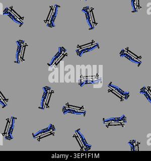 seamless pattern headboard hospital bed cartoon. footboard wheels, height tilt, comfort support headboard hospital bed sign vector Stock Vector