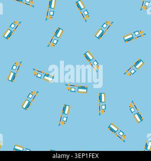pattern playvintage train toy cartoon. electric wooden, plastic magnetic, remote collectible playvintage train toy sign. seamless vector illustration Stock Vector