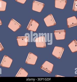 seamless pattern computer compact photo printer cartoon. desktop device, modern paper computer compact photo printer sign vector Stock Vector
