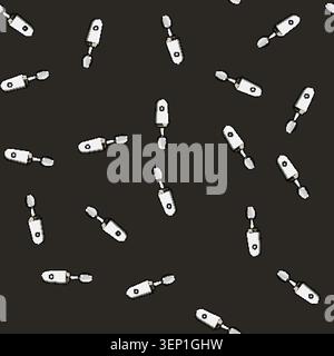 seamless pattern device smart spoon cartoon. ergonomic adaptive, electronic sensor, intelligent culinary device smart spoon sign vector Stock Vector