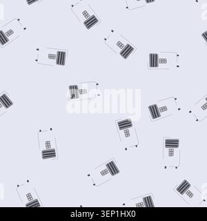 pattern compressor air conditioner cartoon. condenser ductwork, ventilation filter, efficiency thermostat compressor air conditioner sign. seamless ve Stock Vector