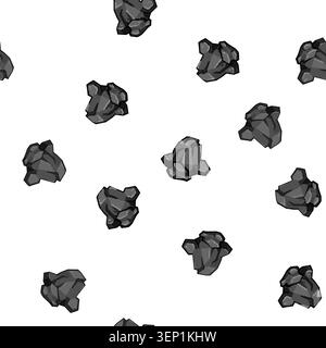 pattern bituminous coal ore cartoon. lignite subbituminous, combustion reserves, deposits geology bituminous coal ore sign vector Stock Vector