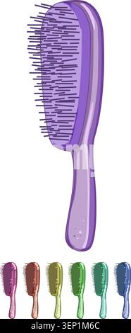 equipment hair brush cartoon. equipment hair brush sign colorful illustration Stock Vector
