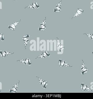 seamless pattern storm tornado cartoon. nature danger, twister dark, funnel disaster storm tornado sign vector Stock Vector