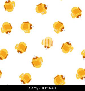 pattern commutator electric motor cartoon. rotor windings, magnetic dc, ac horsepower commutator electric motor sign. seamless symbol vector illustrat Stock Vector