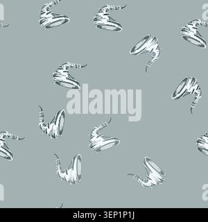 seamless pattern dark tornado cartoon. funnel disaster, destruction cloud, thunderstorm clouds dark tornado sign vector Stock Vector