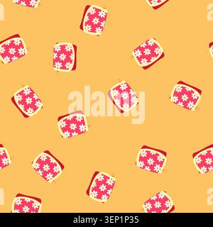 pattern beauty cosmetic pouch cartoon. case travel, zipper mockup beauty cosmetic pouch sign. seamless vector illustration Stock Vector