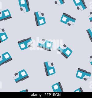 pattern cmyk ink cartridge cartoon. bottle s, press line, replacement recycle cmyk ink cartridge sign. seamless vector illustration Stock Vector