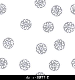 pattern alloy wheel flat illustration showing a modern car rim component on white background, minimalist vector icon for automotive design, performanc Stock Vector