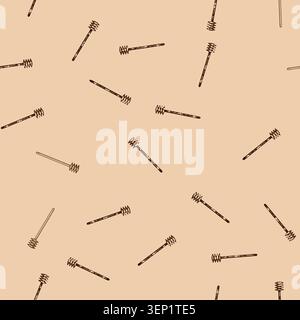 seamless pattern propolis honey dipper stick cartoon. queen worker, drone comb, extraction bottling propolis honey dipper stick sign vector Stock Vector