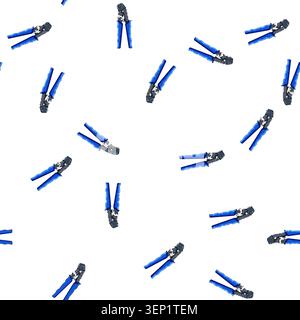pattern wire crimper tool cartoon. pliers computer, equipment cable wire crimper tool sign vector Stock Vector