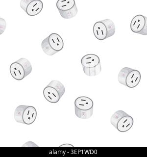 pattern power smar plug cartoon. power smar plug sign vector Stock Vector