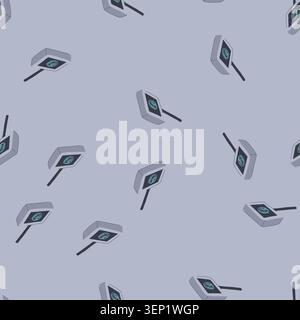 pattern sensor fingerprint scanner cartoon. recognition device, mobile smartphone, privacy verification sensor fingerprint scanner sign. seamless vect Stock Vector