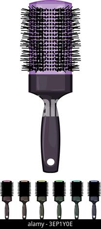 care hair brush cartoon. care hair brush sign colorful illustration Stock Vector