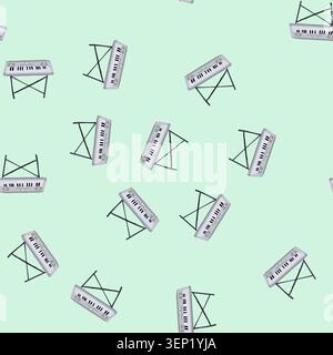 pattern chords piano cartoon. melody instrument, classical practice, performance recital chords piano sign. seamless vector illustration Stock Vector