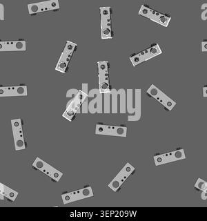 seamless pattern cable headphone amp cartoon. cable headphone amp sign vector Stock Vector