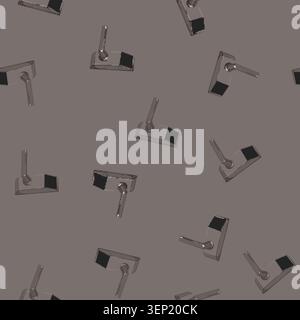seamless pattern smart door handle cartoon. smart door handle sign vector Stock Vector