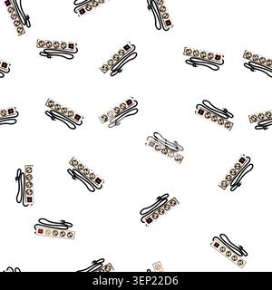 pattern Power strip with four outlets and a red onoff switch on a white background, ideal for managing multiple electronic devices and expanding house Stock Vector