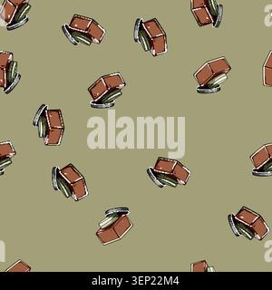 seamless pattern wax shoe polish cream cartoon. brown table, wooden craft, accessories foot wax shoe polish cream sign vector Stock Vector
