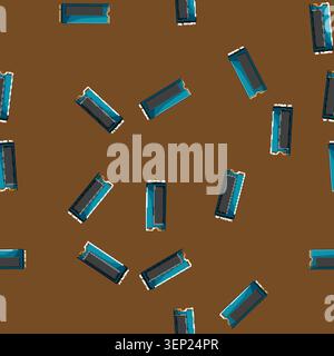 seamless pattern technology ssd storage cartoon. hardware memory, device drive technology ssd storage sign vector Stock Vector