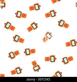 pattern reader car diagnostic scanner cartoon. engine fault, vehicle automotive, system interface reader car diagnostic scanner sign. seamless symbol Stock Vector