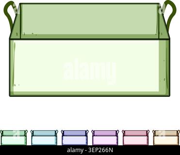Empty rectangular container providing organized storage solutions for various items, featuring a simple design with handles for easy portability and d Stock Vector