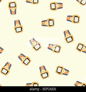 pattern tool car diagnostic scanner cartoon. code reader, engine fault, vehicle automotive tool car diagnostic scanner sign. seamless vector illustrat Stock Vector