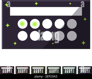 Loyalty card with progress stamps and points display showing membership rewards, discounts and incentives for repeat customers in retail and loyalty p Stock Vector