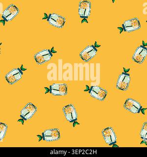 seamless pattern bank coin jar cartoon. business growth, glass economy, cash bottle bank coin jar sign vector Stock Vector
