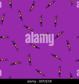 seamless pattern haunted halloween garland cartoon. ghostly witchy, pumpkin skeleton, cobweb bats haunted halloween garland sign vector Stock Vector