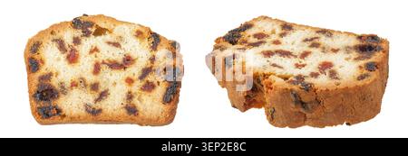 Cake with raisins isolated on a white background. Top view. Flat lay Stock Photo