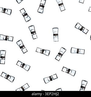 pattern brew ice drip coffee cartoon. brew ice drip coffee sign vector Stock Vector