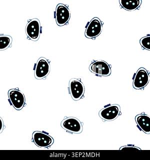 pattern Friendly robot head with glowing eyes and a warm smile, modern ai assistant avatar representing chatbot, customer support, smart automation an Stock Vector