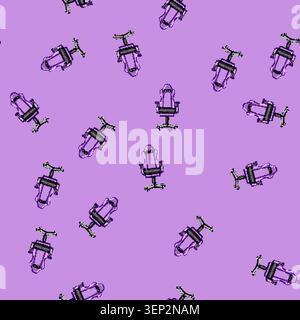 seamless pattern monitor game chair cartoon. entertainment desk, video screen, neon modern monitor game chair sign vector Stock Vector